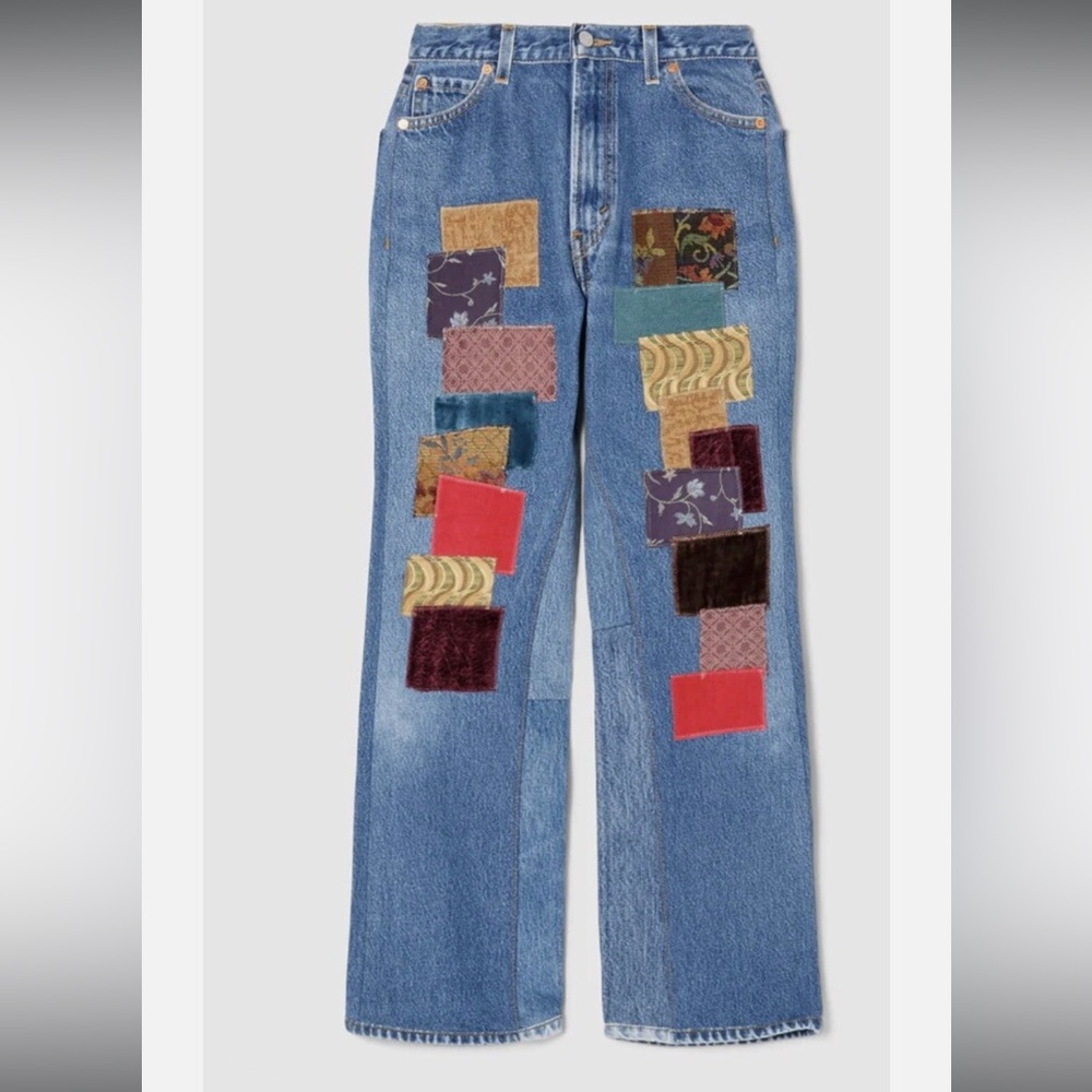 RE/DONE Levi's // 70s Loose Flare Patchwork Upcycled Vintage Jeans NWOT